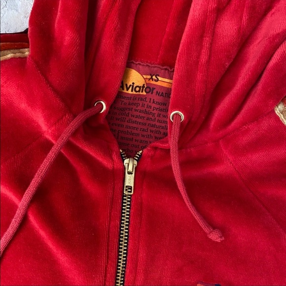 😻😻NWOT Aviator nation red velour set - Picture 6 of 8